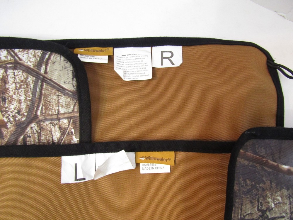 WHITEWATER REALTREE ADJUSTABLE CAMO CANVAS SNAKE BRUSH CHAPS