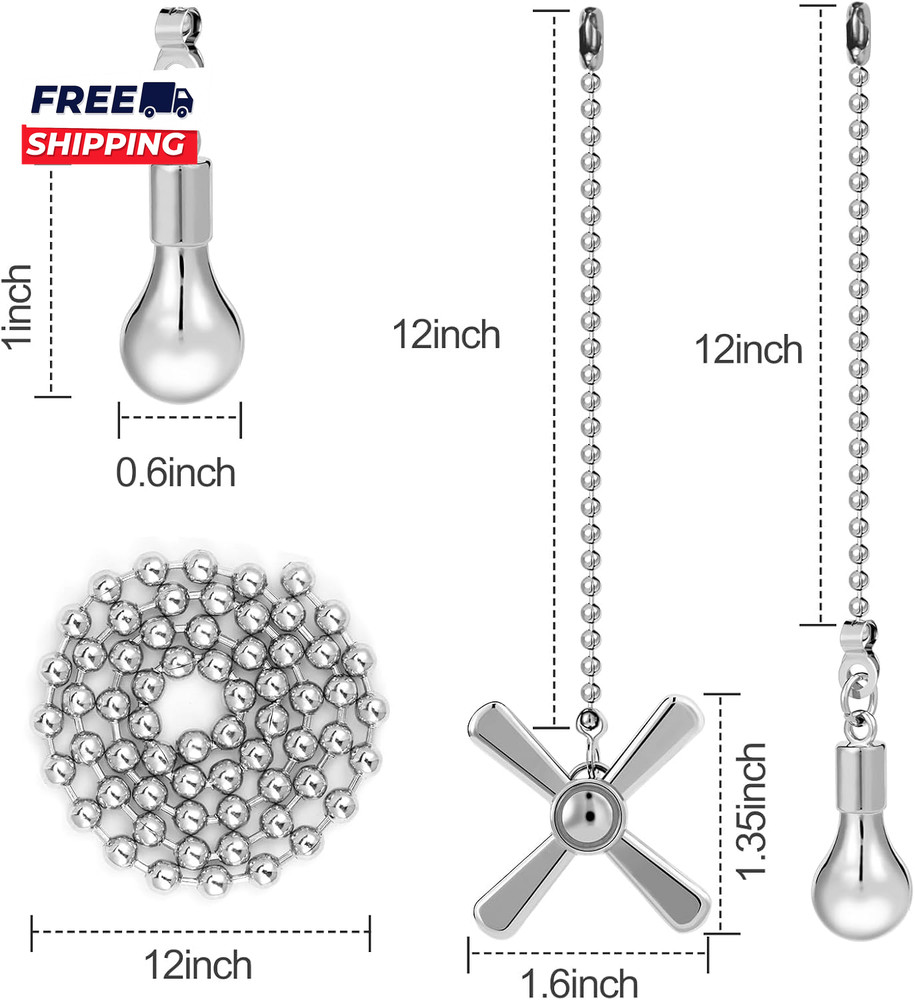 Ceiling Fan Pull Chain Ornaments 13.6 Inches Fan Pulls Extension Chains Set