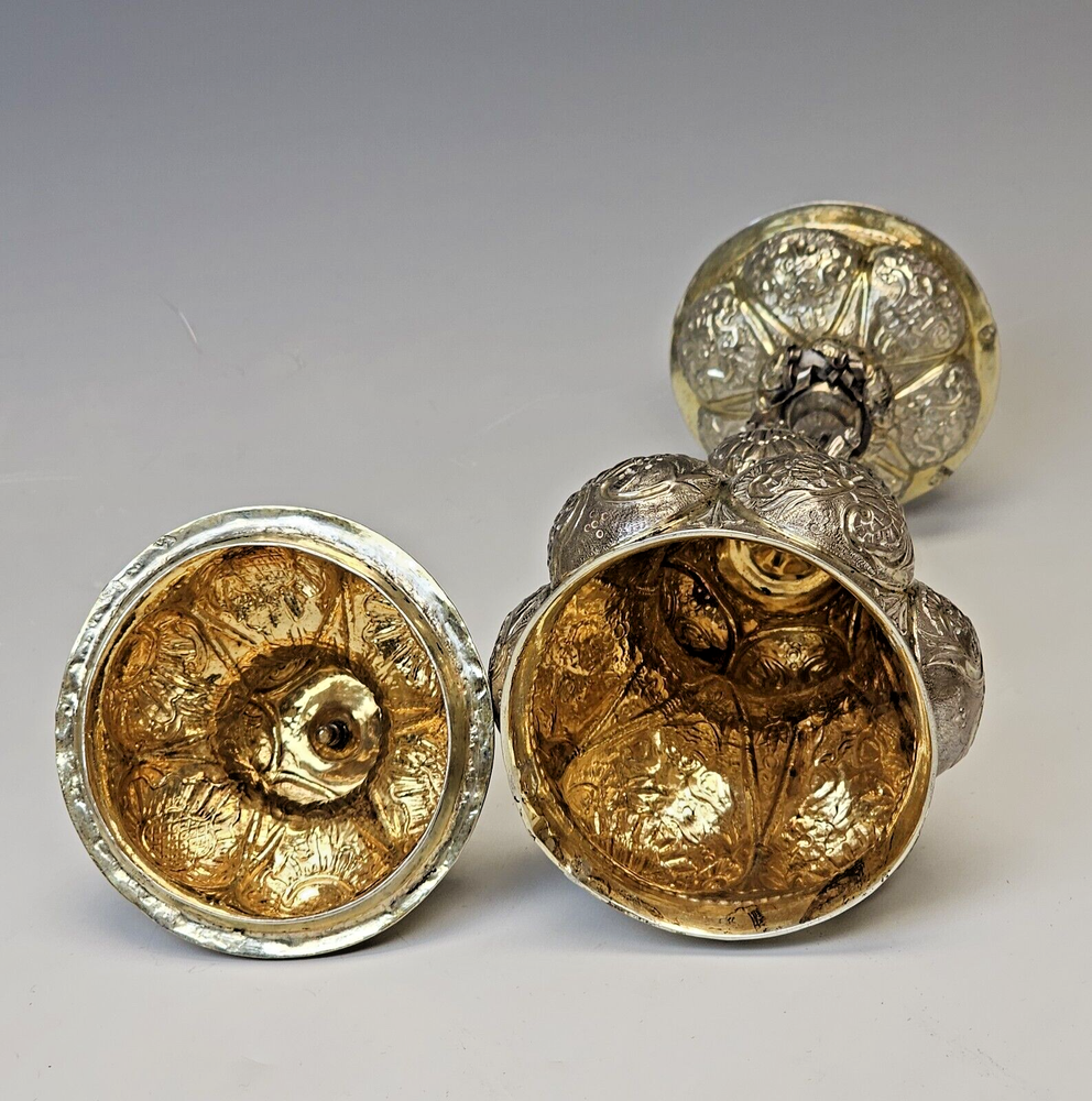 Rare Large 18C Russian Gilt Silver Chalice