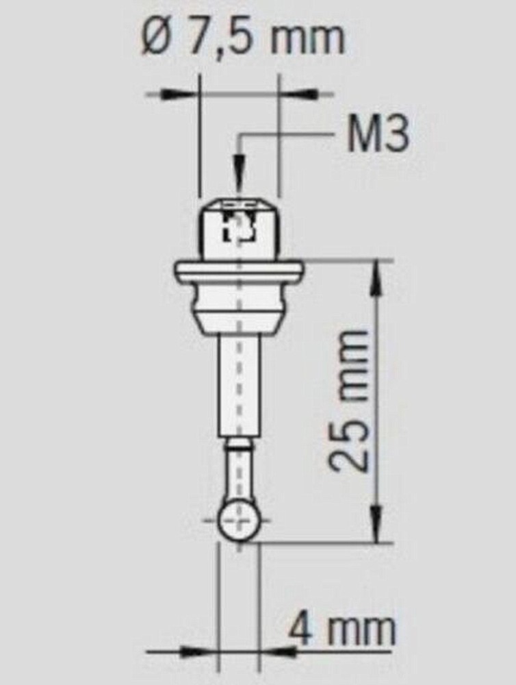 Machine Touch Probe Stylus M3 4mm Ruby Ball Ceramic stem For 3D Sensor 80.362.00