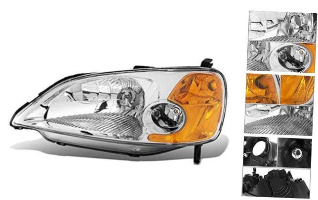 Left Driver Side Headlight Lamp Assembly Replacement for Honda Civic 2001-2003