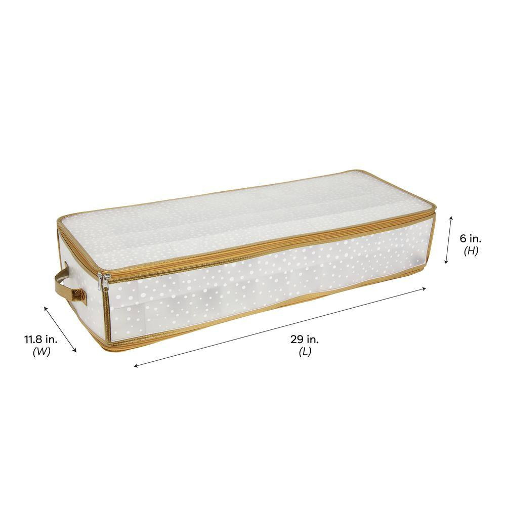 Gold Polypropylene 80 Count Ornament Storage Organizer