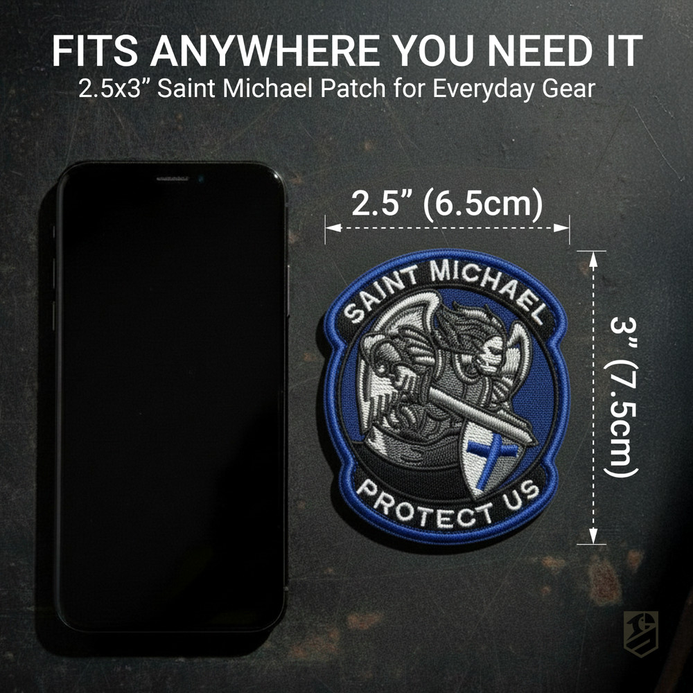 2Pcs Saint Michael Patch, Embroidered Hook & Loop Morale Military St Michael