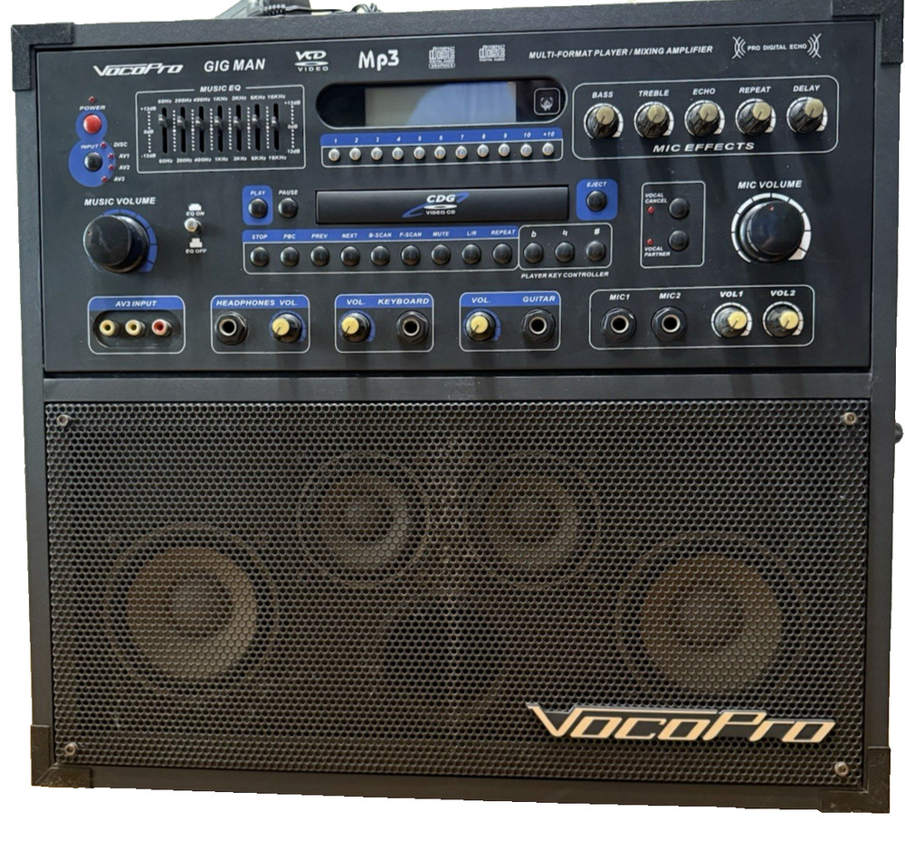 VOCOPRO GIG MAN PLUS PROFESSIONAL KARAOKE SYSTEM MULTI-FORMAT (NO REMOTE) READ