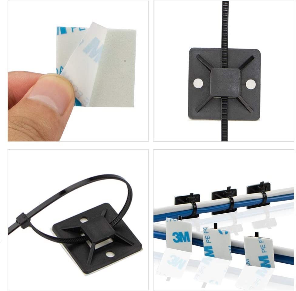 Self-locking Plastic Nylon Cable Zip Ties Mounts Wire Fasteners Cable Clips US