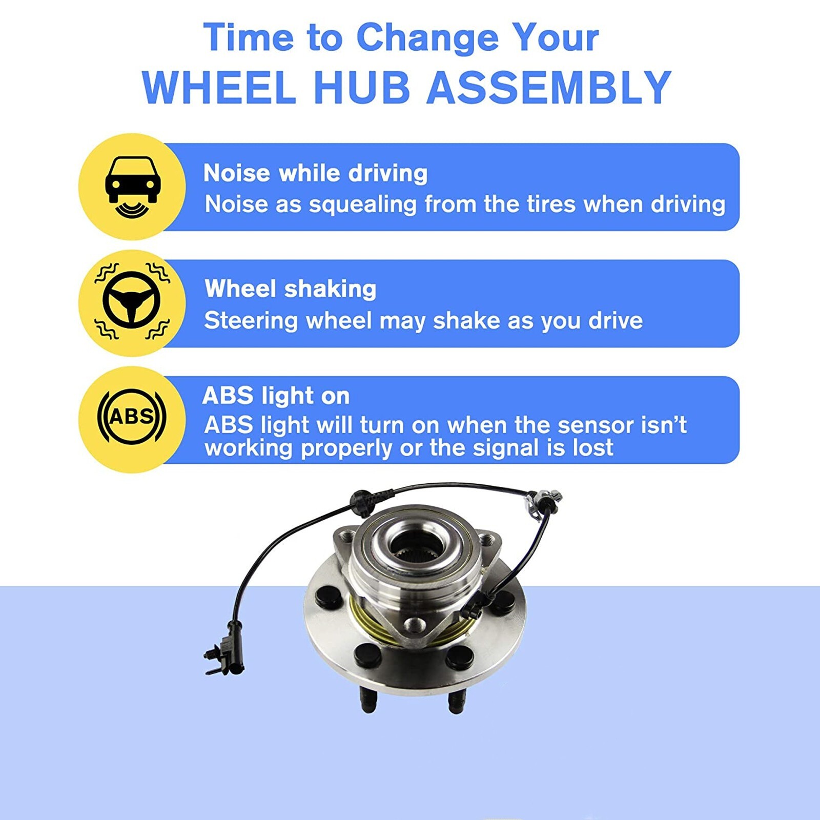 VILOBOS 2PC Front Wheel Hub Bearing Cadillac Chevrolet GMC 4WD AWD 515096 w/ ABS