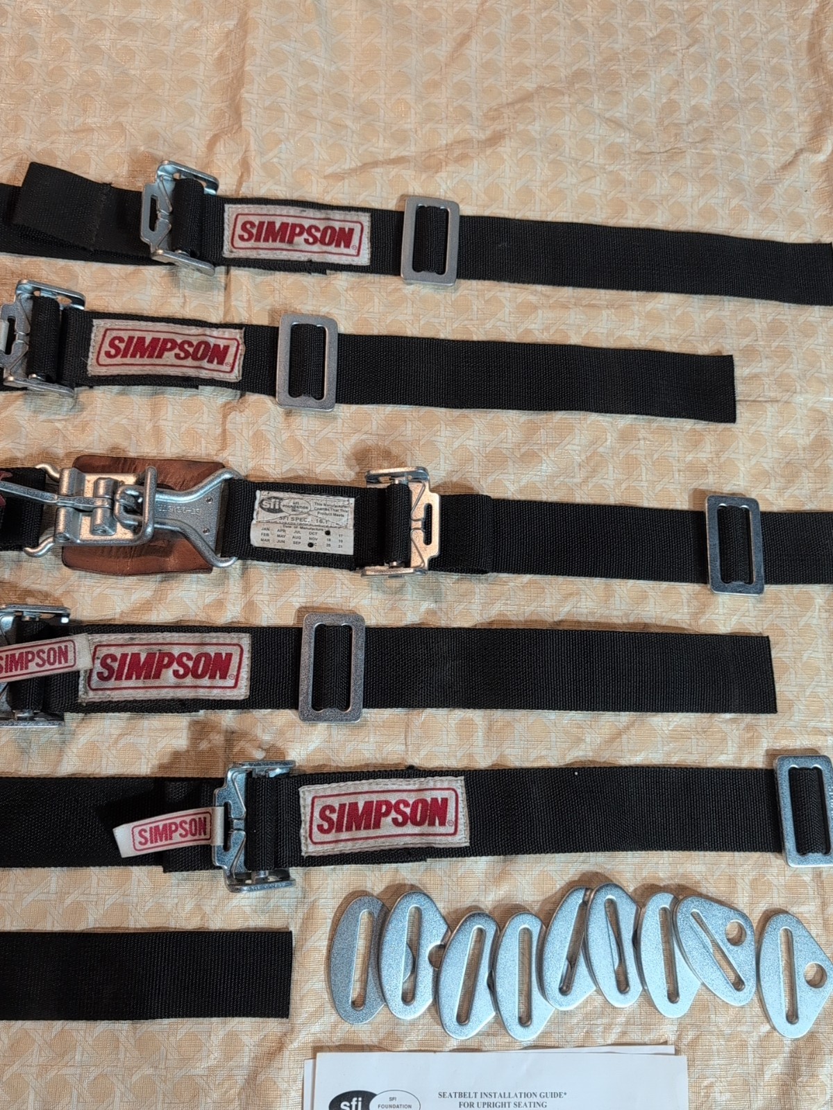 Simpson Racing Harness 5-Point Seat Belt Latch /Link Set SFI 2016 Junior Cart