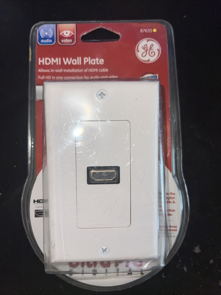 GE White HDMI Wall Plate 87635 - NEW