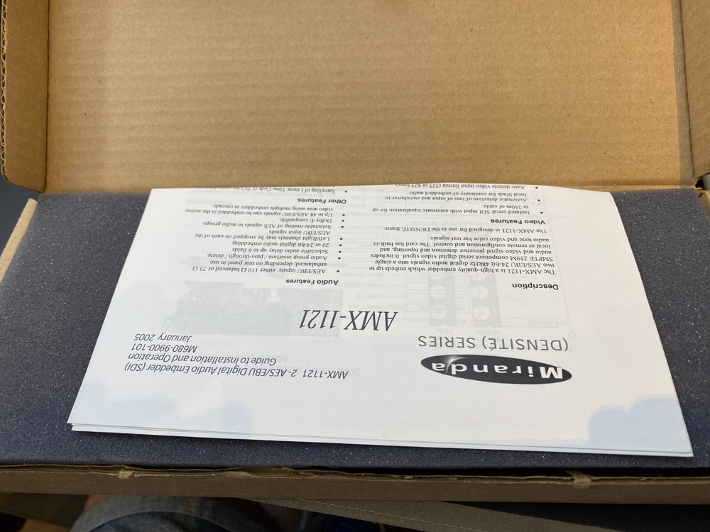AMX-1121 2- AES/EBU Digital Audio Embedder (SDI)