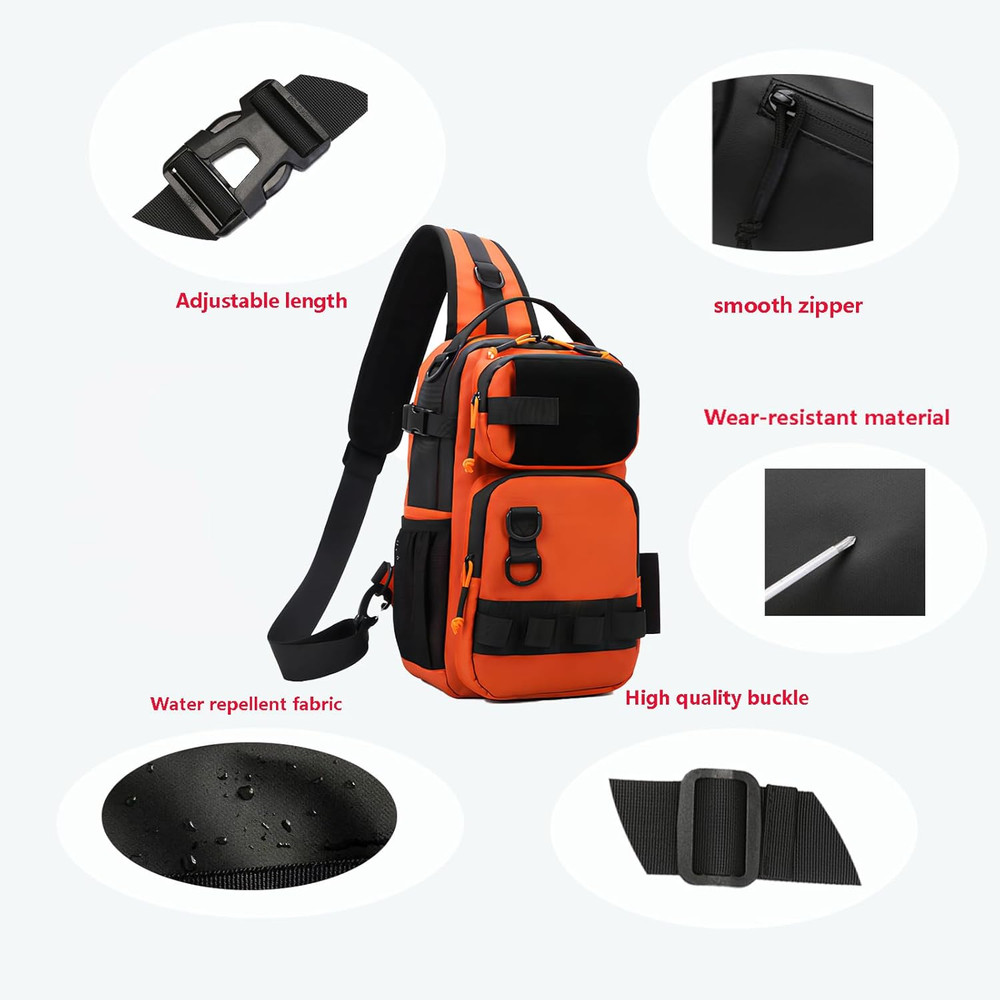 Versatile Fishing Backpack with Rod Holder and Adjustable Straps