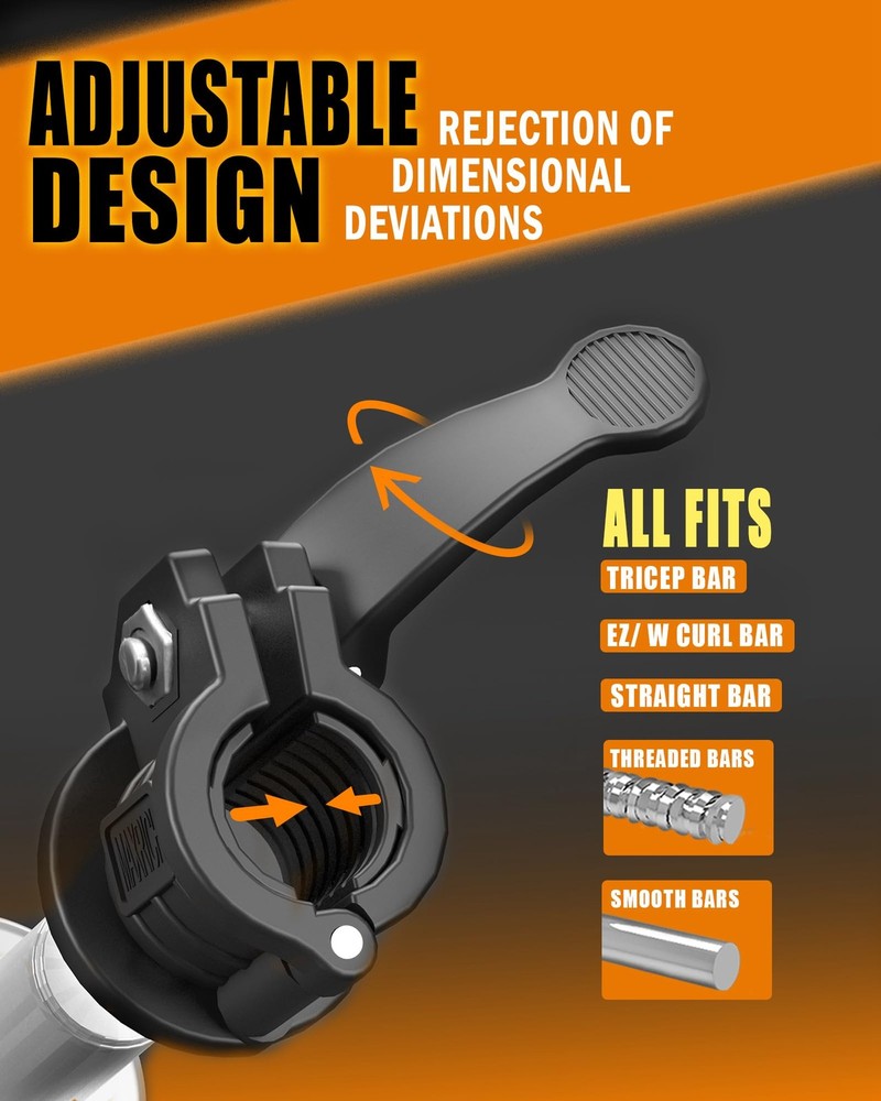 Adjustable Barbell Clamps 1 Inch 2 Pack Quick Release Locking Clips