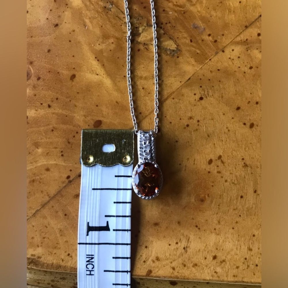 Natural Citrine Sterling Silver Necklace