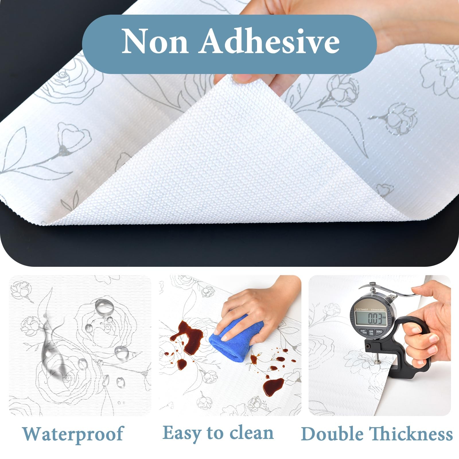 Shelf Liners for Kitchen Cabinets 12in x 20FT Non Adhesive Drawer Liner Slive...