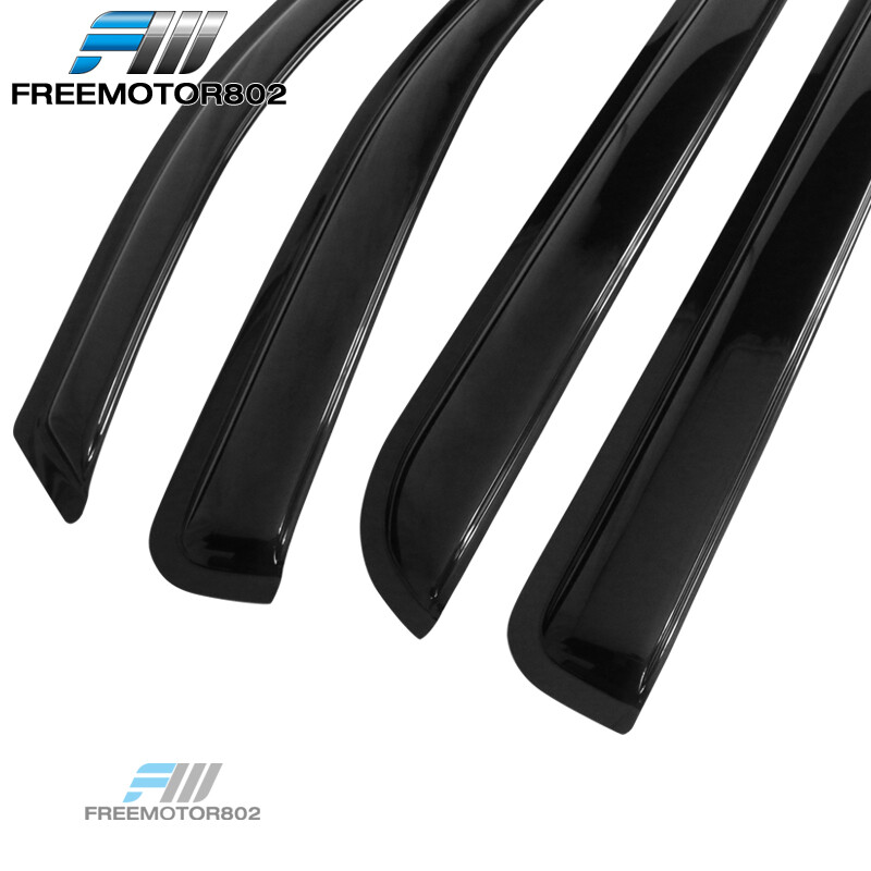 Fit 14-19 Chevy Silverado GMC Sierra Crew Cab Window Visors Rain Deflector