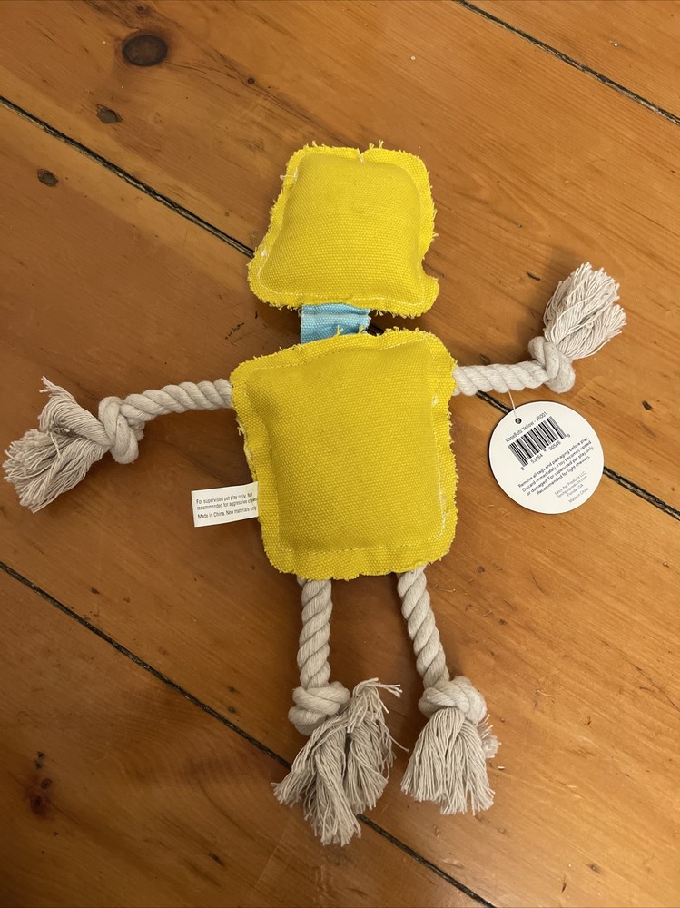 Ropebots - Yellow Squeaky Dog Toy