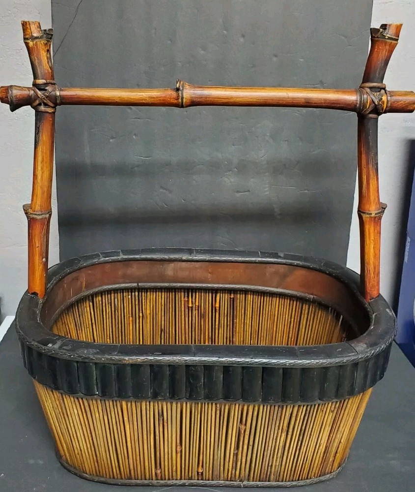 Vintage Oval Shaped Bamboo Basket