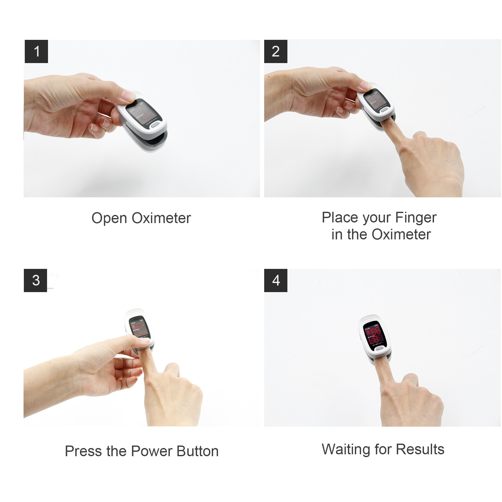 Finger Pulse Oximeter Blood Oxygen Monitor SpO2 Heart Rate Tester Free Bag USA