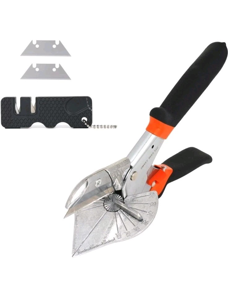 Multi Angle Miter Shear Cutter w Extra Blades& sharpener°-135° Trim Cutting Tool