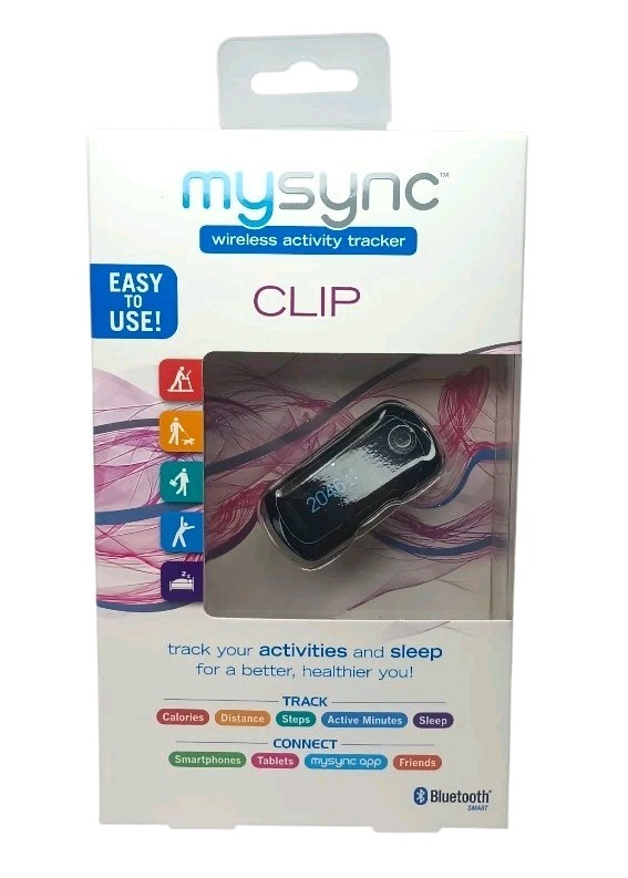 New MySync Clip Wireless Activity Tracker For Smartphones Bluetooth Smart App