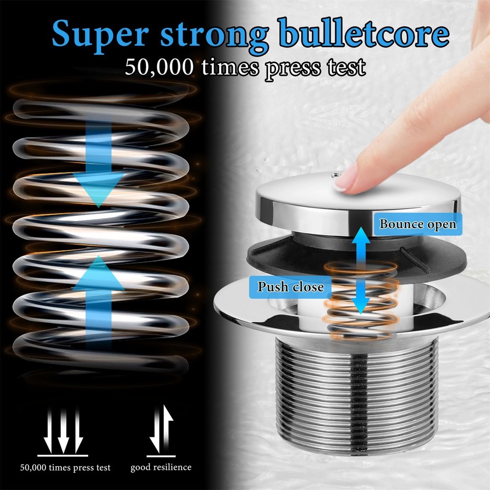 Tip Toe Bathtub Drain Conversion Kit Assembly, Tub Plug Chrome Plated