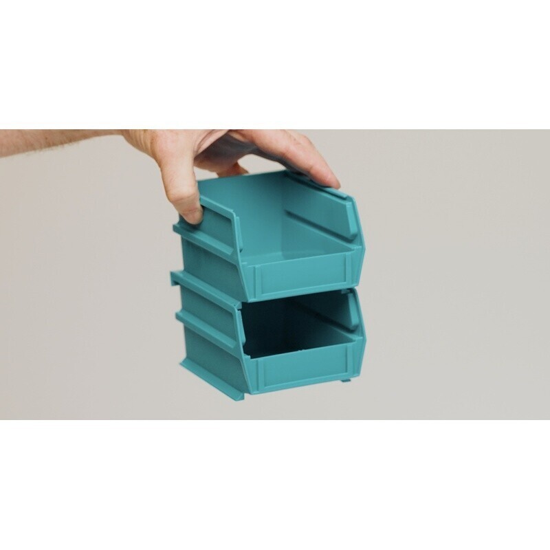 Interlocking Stacking Polypropylene Storage Bins Garage Shop Organization 6 Pack