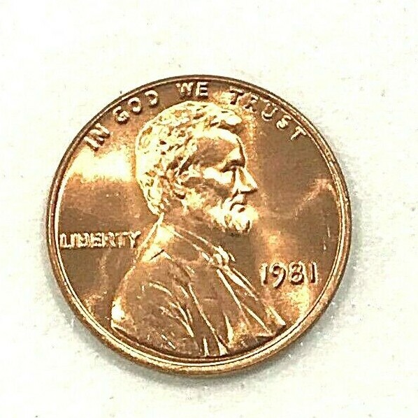 1981 P D S LINCOLN CENT CHERRY RED FROM MINT ROLLS, DCAM PROOF from PROOFSETS