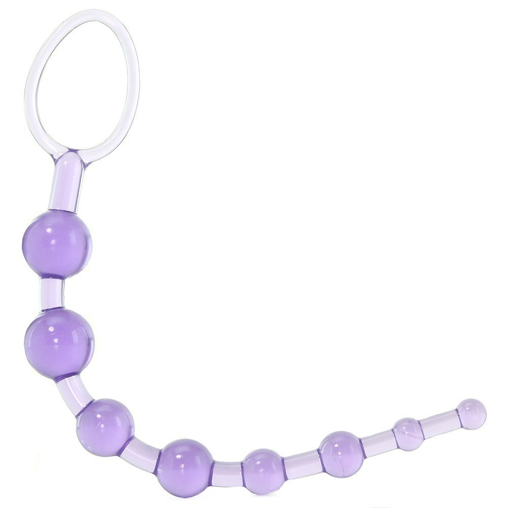 Slim Soft Flexible Bendable Beginner Anal Beads with Retrieval Ring