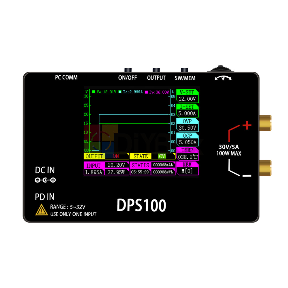 DPS100 100W Portable 30V5A Power Supply CNC DC Adjustable Programmable Regulator