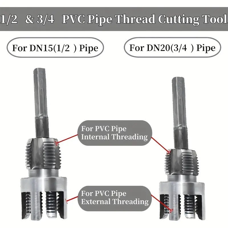 Integrated Internal External Pipe Threading Tool, 1/2" 3/4" Water Pipe Cutter