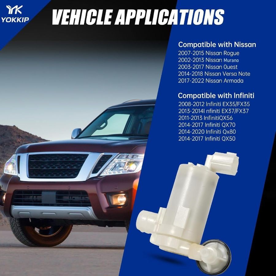 Windshield Washer Pump - Replacement for Replacement for - Nissan 2007-2017