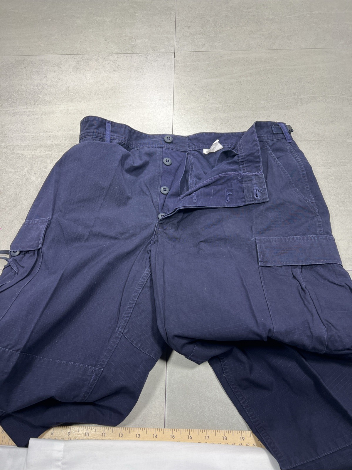 USCG Coast Guard Pants Sz Large Reg Blue Operational Trousers Dress Ripstop USGI