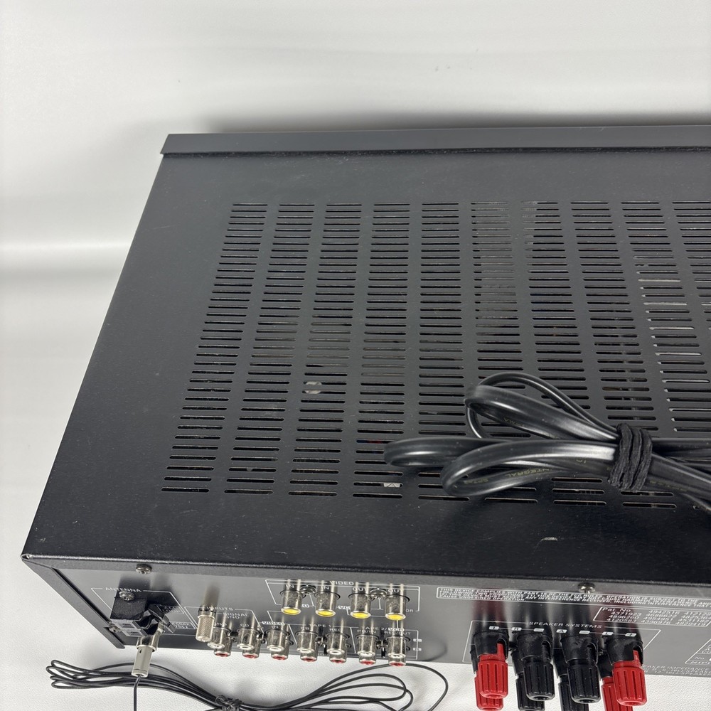 Denon DRA-375RD Stereo Receiver Tested & Working W/ Av Cable Bundle No Remote