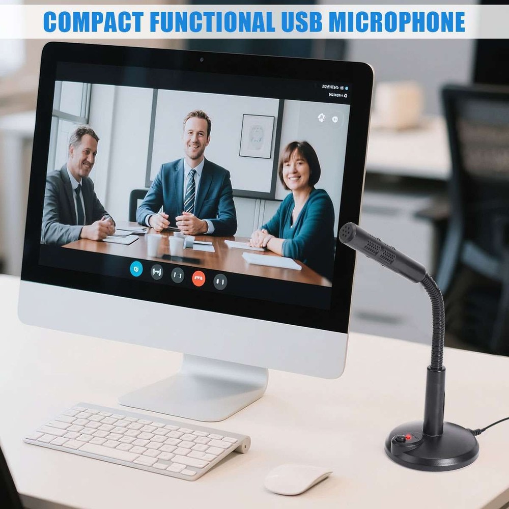 2025 USB Computer Mini Condenser Microphone Stand Recording Mic For PC Desktop