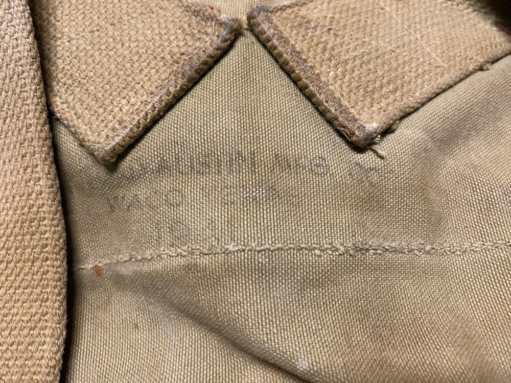 ORIGINAL WWII US ARMY M1928 COMBAT FIELD HAVERSACK BACKPACK-OD#3