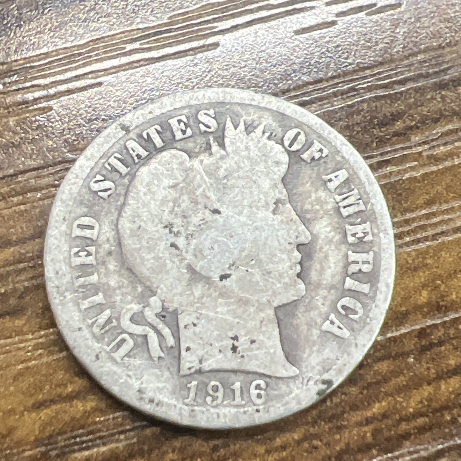 1916 Filler  Barber Liberty Head Dime Fair Condition 90% silver Actual coin