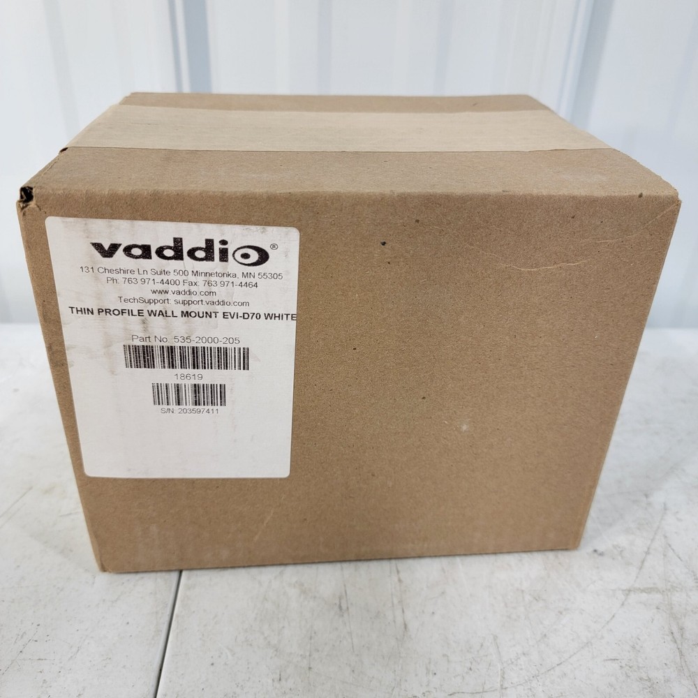 Vaddio Thin Profile Wall Mount Bracket for D70 (White)