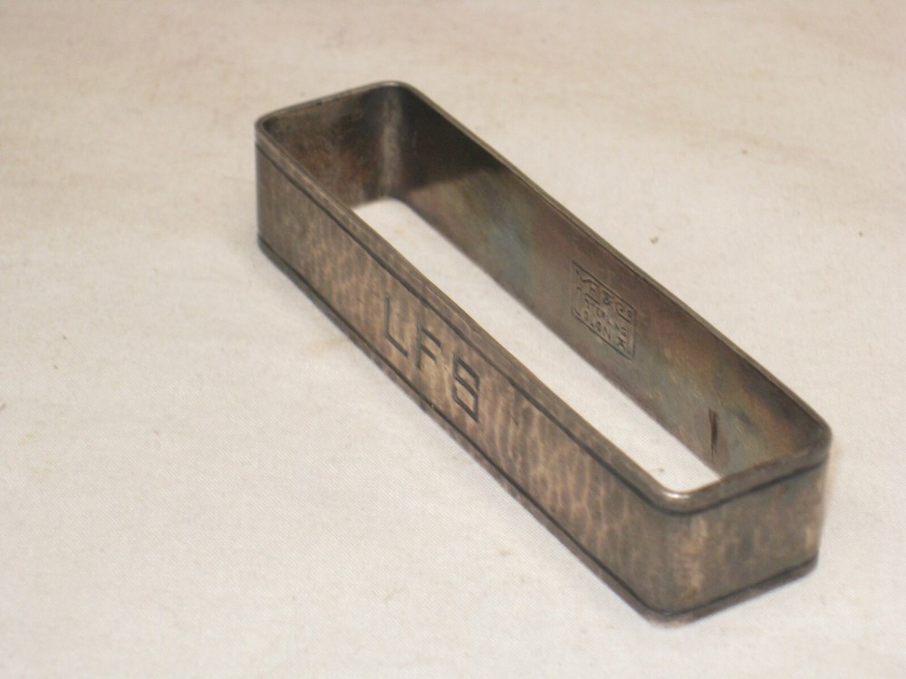 antique hammered Sterling Silver rectangular napkin ring Colonial LFS *monogram