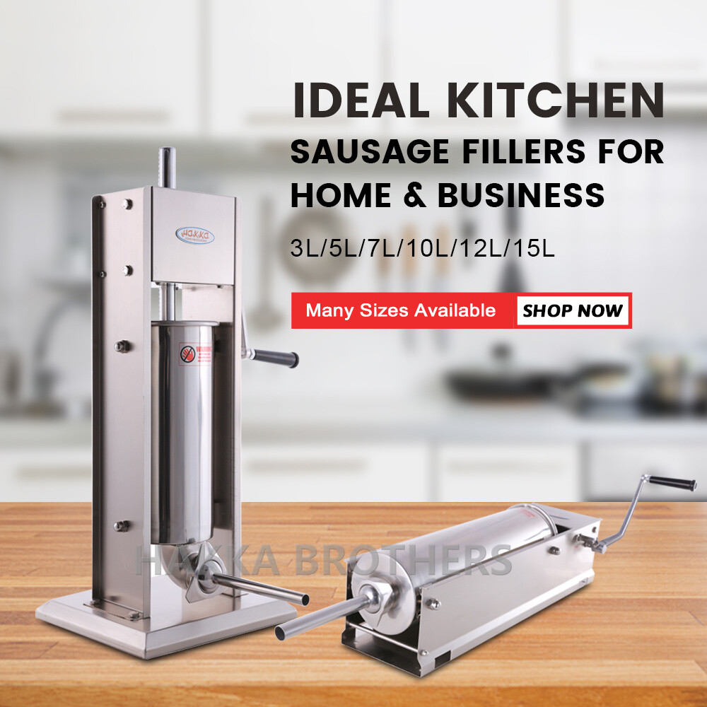 Hakka 7LBS to 32LBS Sausage Stuffer 2 Speed Stainless Steel Meat Filler Machine