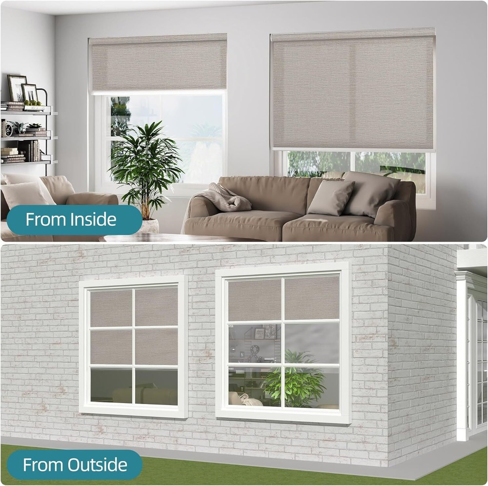 Changshade CUSTOM Made Light Filtering Cordless Window Blinds Roller Shade