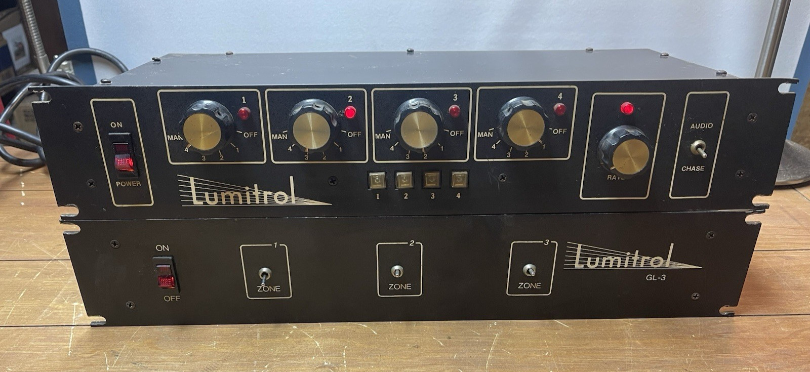 Vintage Lumitrol Strobe Chaser and GL-3 Zoner (for parts only sold as-is)