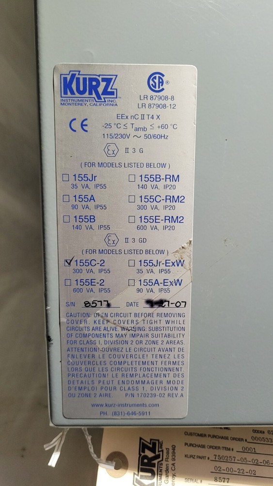 KURZ 155C-2 Mass Flow Computer (155C2-AC)