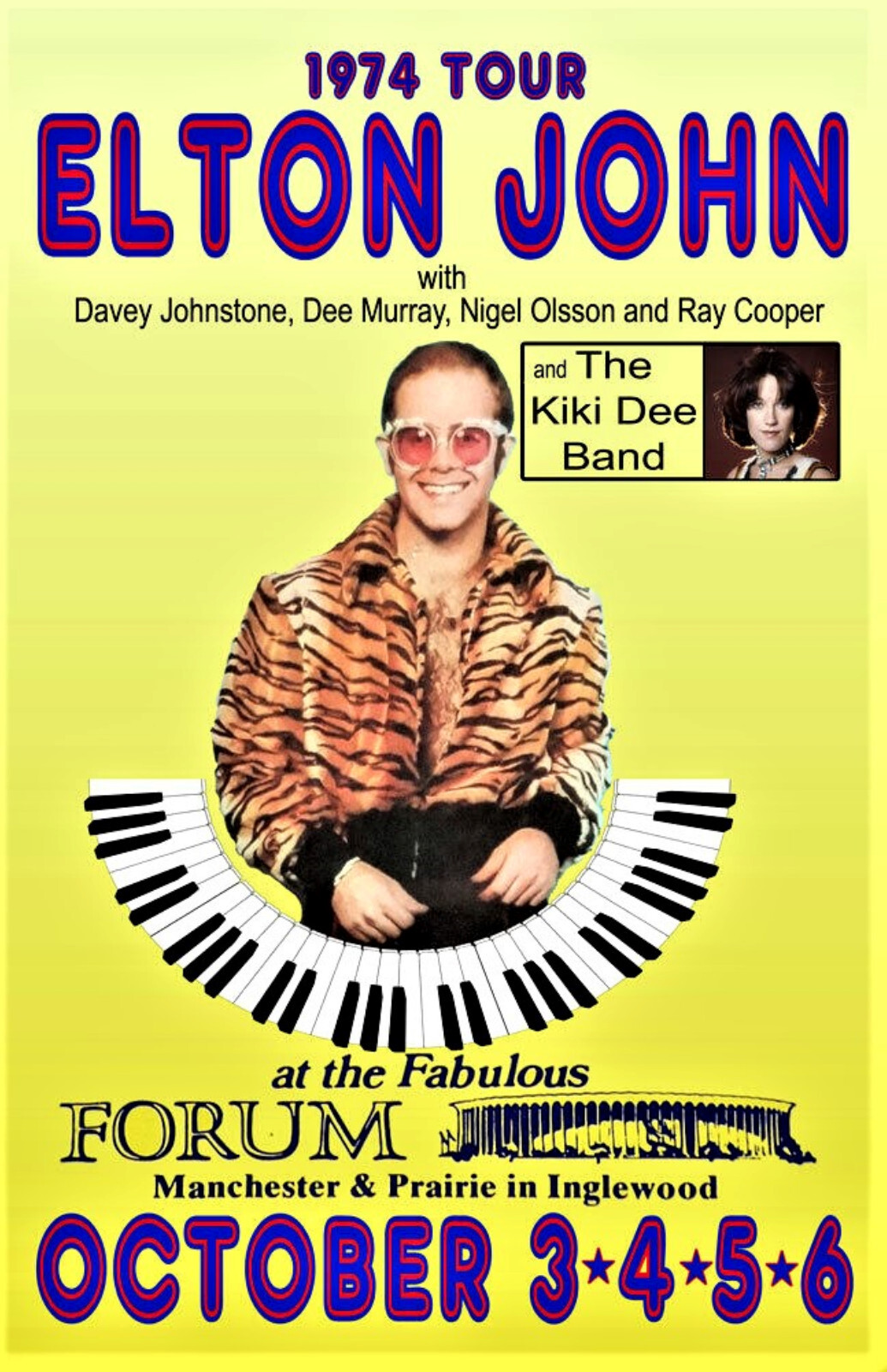 Elton John Concert Poster 12 X 18 Free Shipping