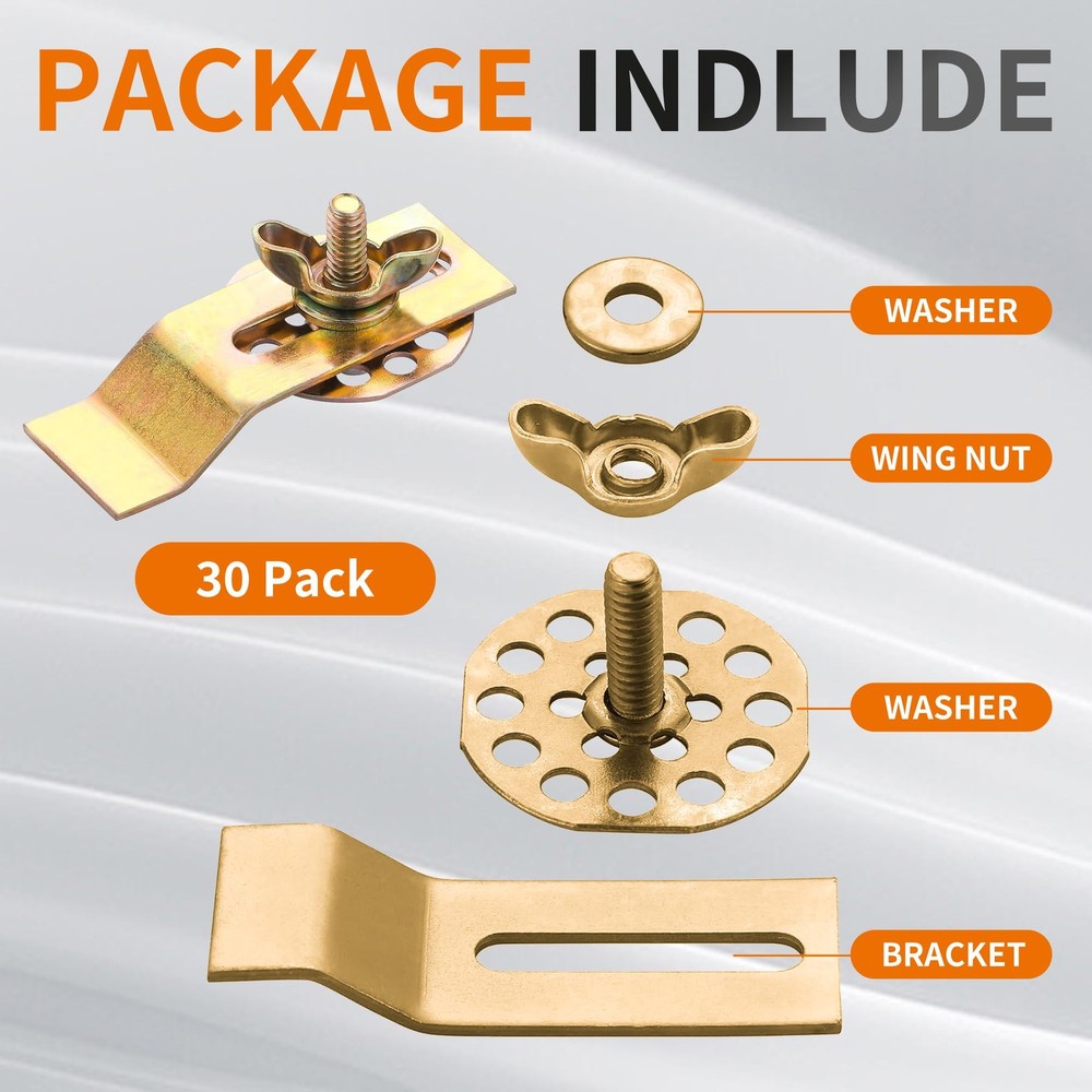 Undermount Sink Clips for Granite Mounting Brackets Hardware 30 PCS Pack Set