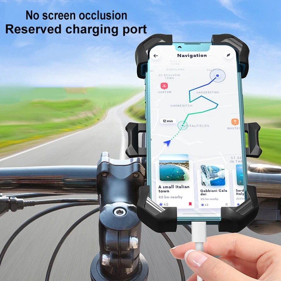 Motorcycle Bike Handlebar Mount Holder Bicycle For iPhone Samsung Cell Phone GPS