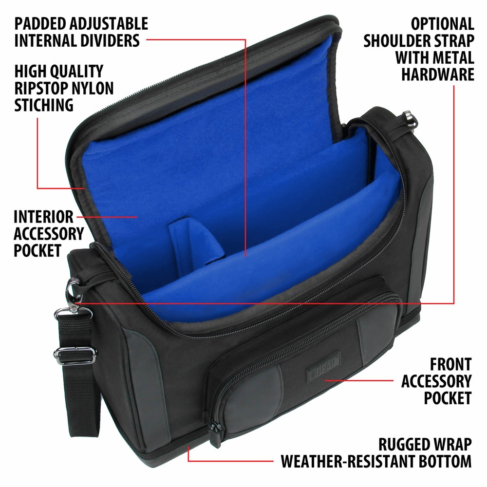 Projector Bag with Customizable Dividers, Accessory Pockets, & Shoulder Strap