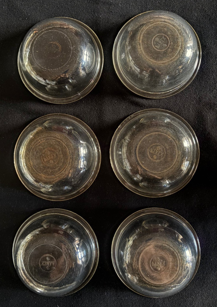 Early 1900 Set 6 ManningBowman&Co SilverPlated Bowl Holders +Pyrex Nesting Bowls