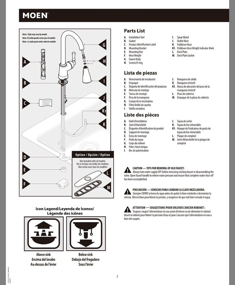 MOEN Kleo Single-Handle Pull-Down Sprayer Kitchen Faucet SR Stainless CA87011SRS