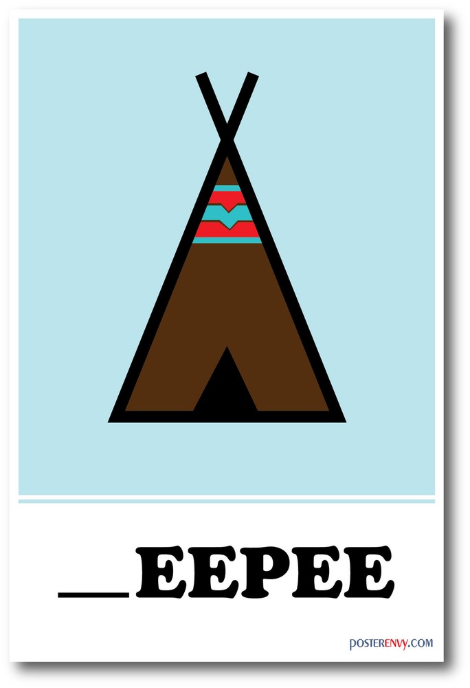 NEW LANGUAGE ARTS POSTER - Teepee Missing Letter Exercise POSTER
