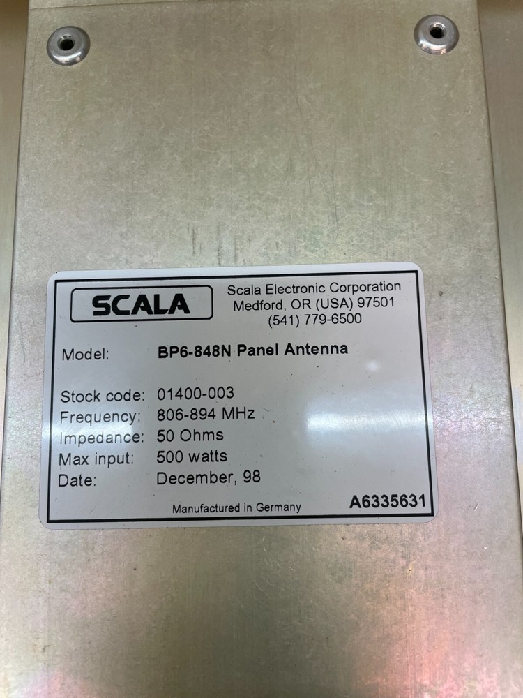 Kathrein Scala BP6-848N Panel Antenna 806-894 MHZ
