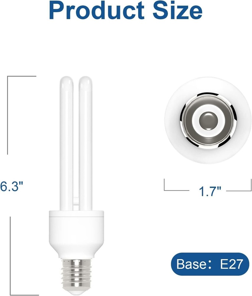 E27 15w U Type Replacement Bulb for 15w Bug Zapper, 2 Pack